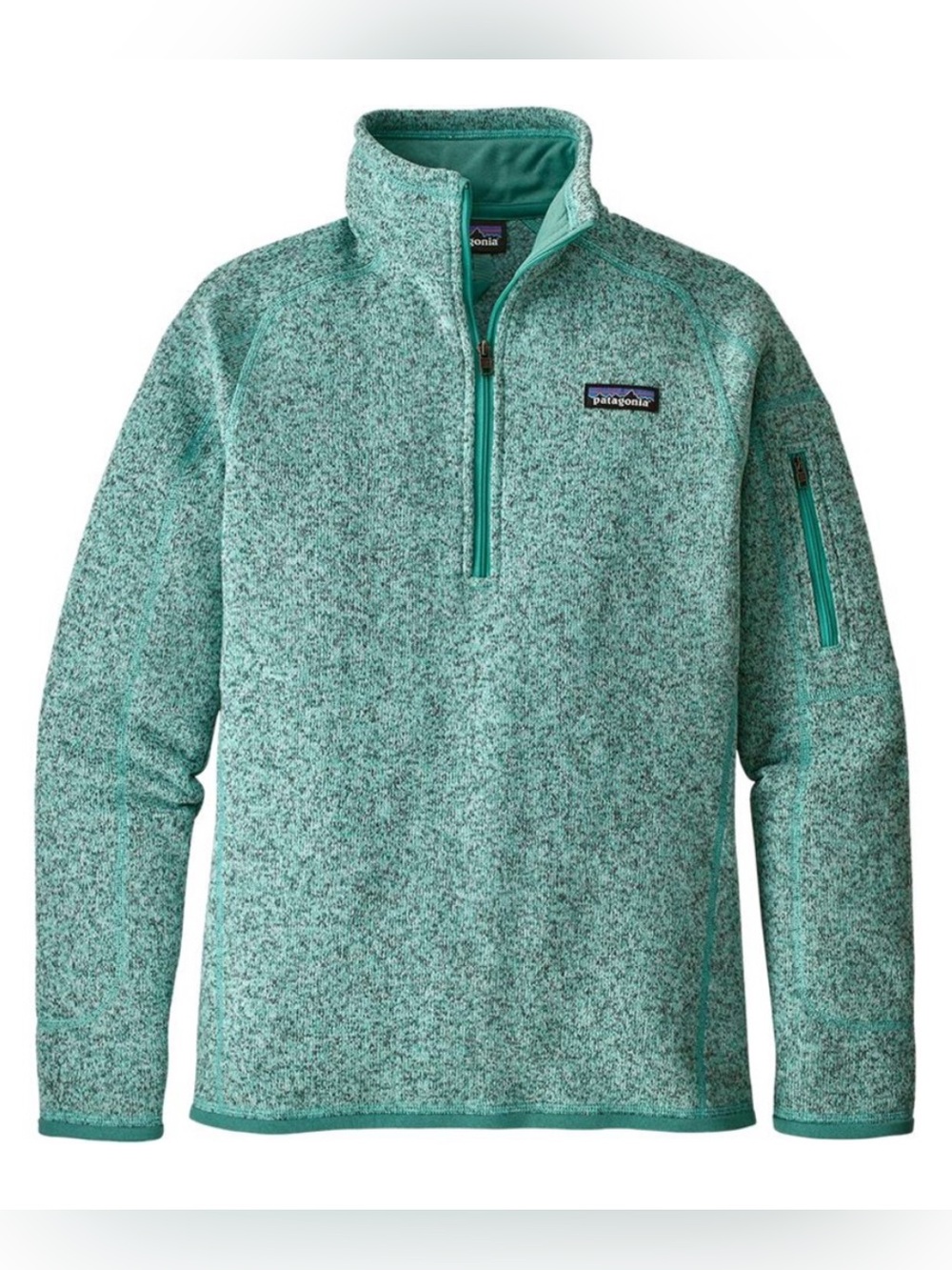 Patagonia Teal Blue Gray Heathered Better Sweater 1/4 Zip Pullover Jacket- S